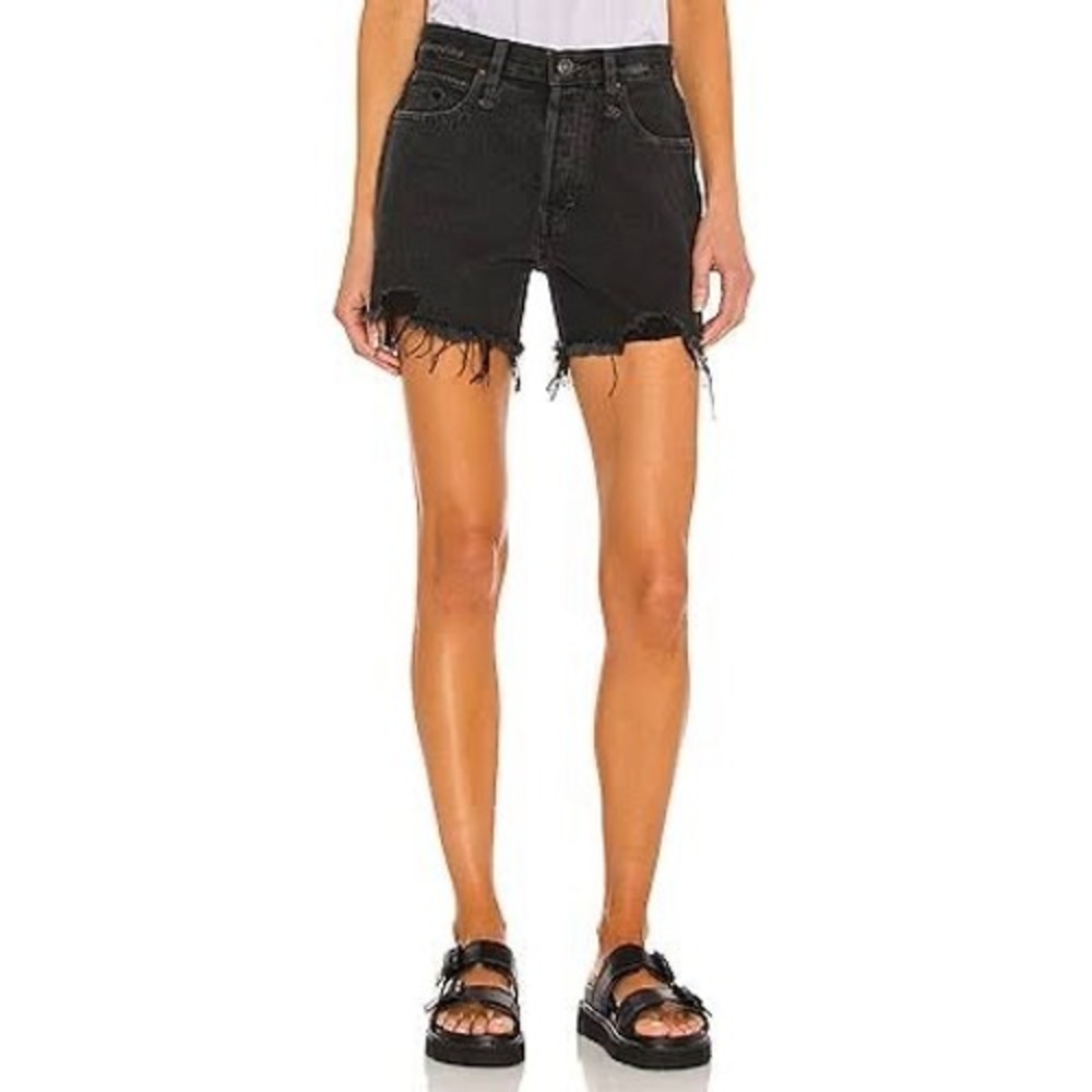 Free People We The Free Makai Cut Off Denim Shorts Washed Black 29
